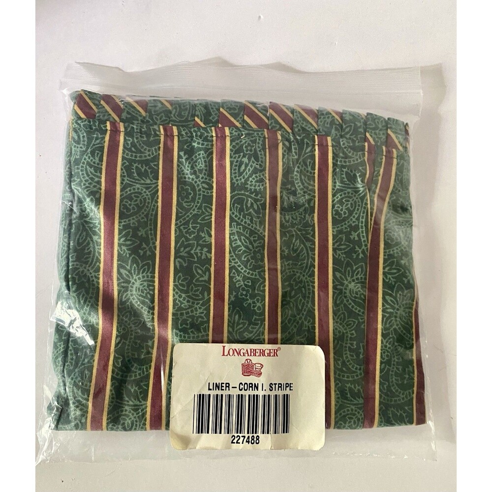 Longaberger Christmas Imperial Stripe Hostess Corn Basket Liner #227488